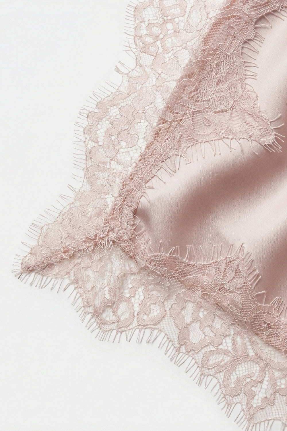 Blush Pink Satin Sleeveless Draped Lace Top
