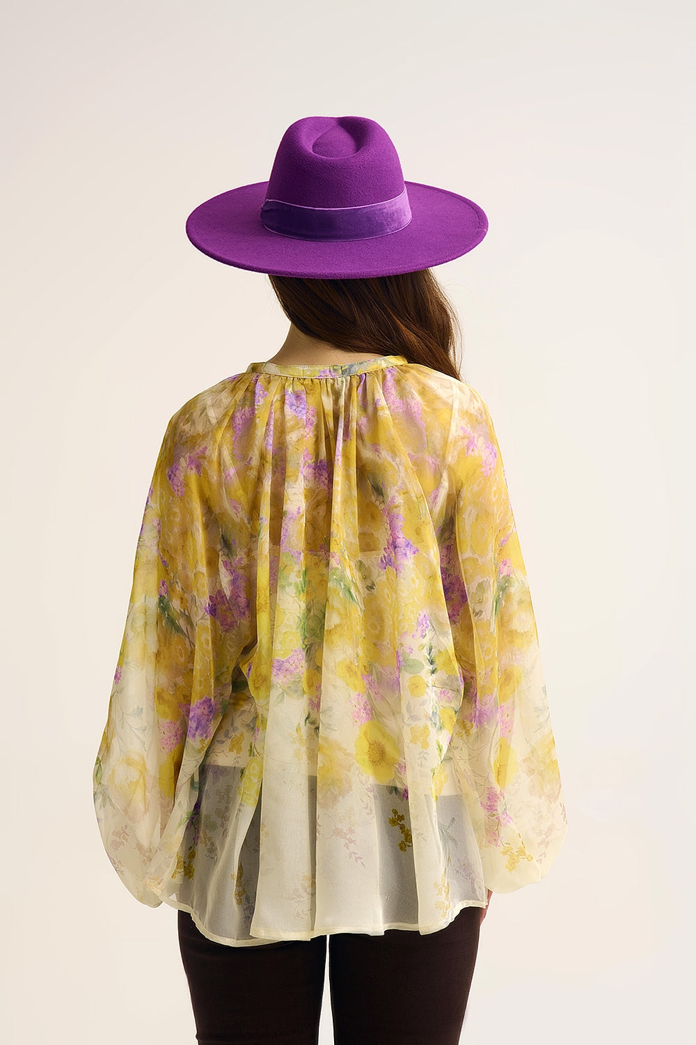 Floral Chiffon Blouse with Sheer Finish and Flowing Silhouette - Shirts