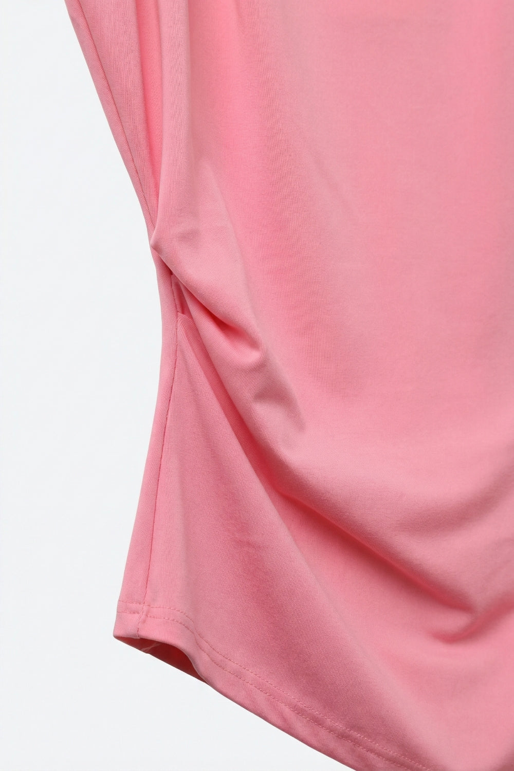 Pink Draped Sleeveless Asymmetric Top for Women - top