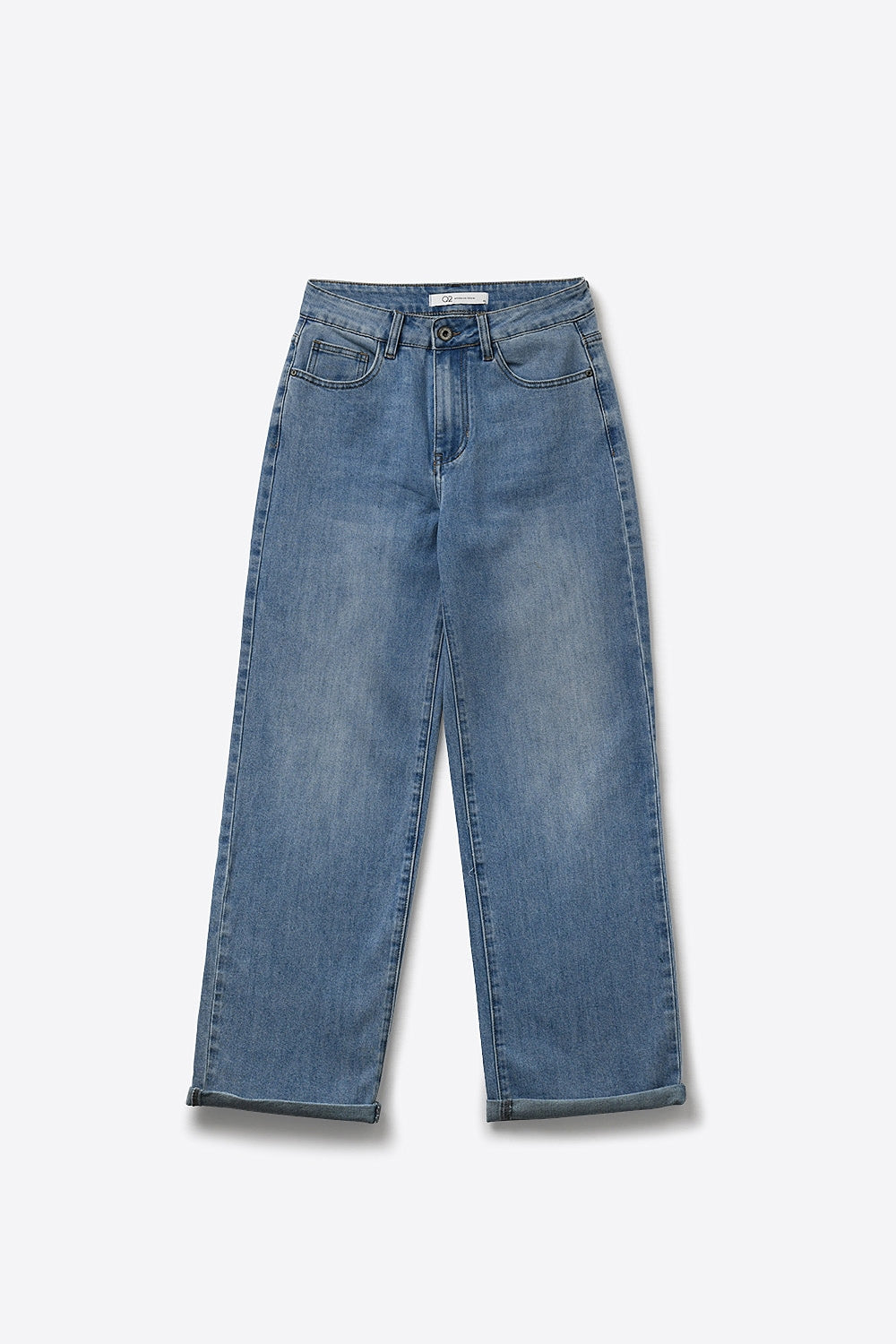 Classic Blue Straight-Leg Denim Jeans with mid waist - Denim