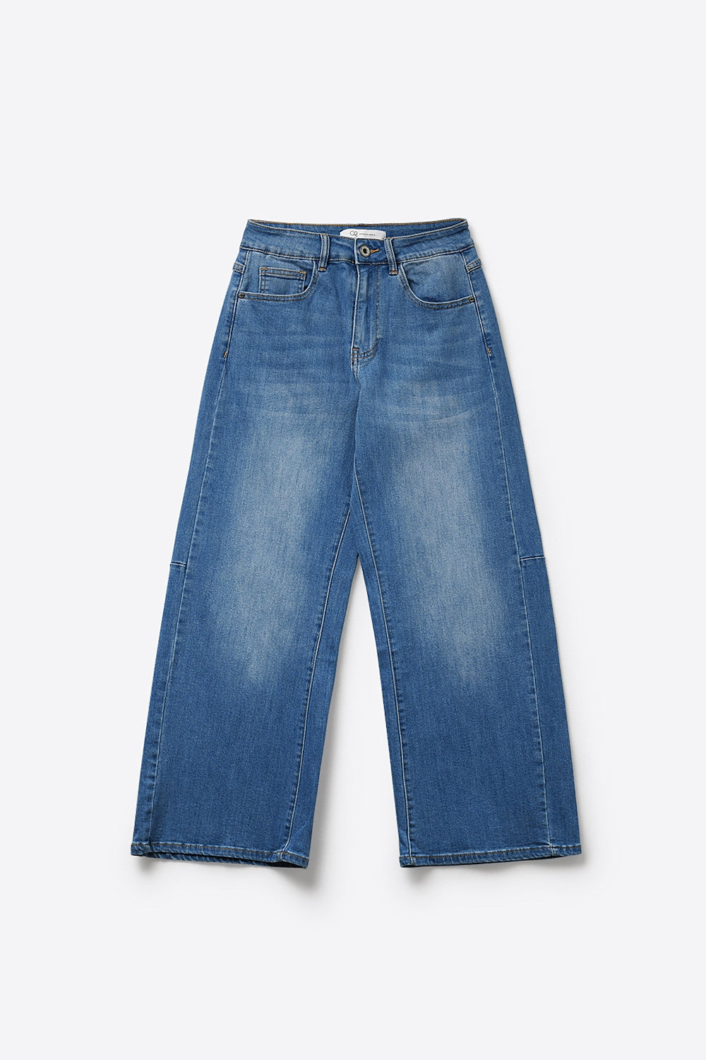 Wide-Leg mid Wash Denim Jeans with side seam - Denim