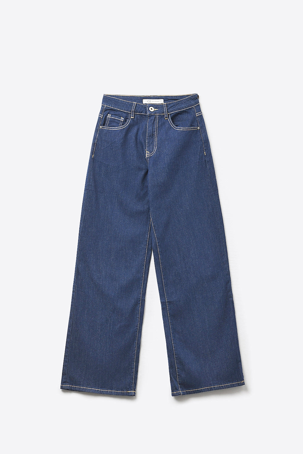 Blue Wide-Leg High-Rise Denim Jeans - Denim