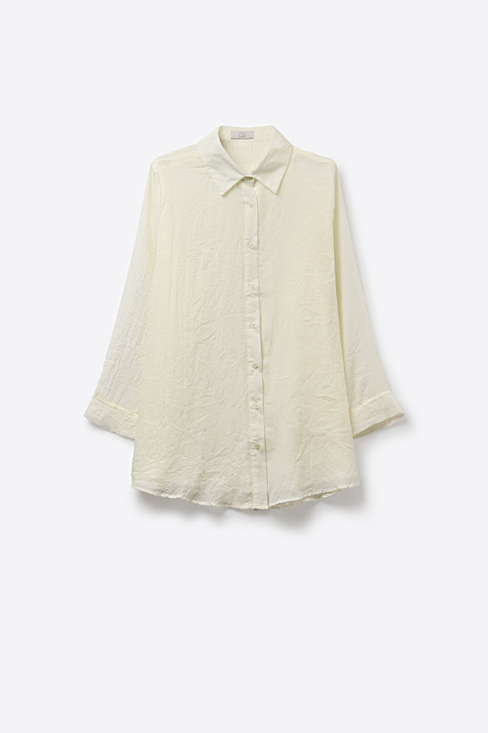 Lightweight Crinkled Shirt with Relaxed Silhouette in cream - Shirts
