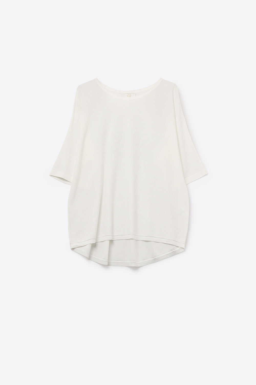 Oversized Sweater in White with Elbow-Length Sleeves