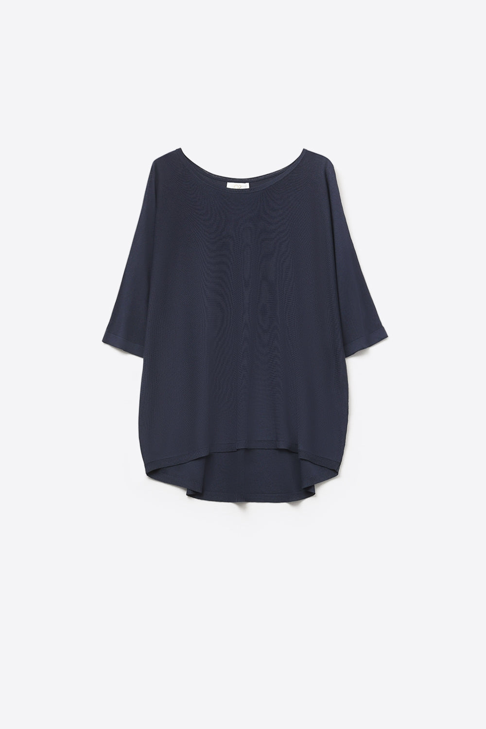 Oversized Sweater in Navy with Elbow-Length Sleeves