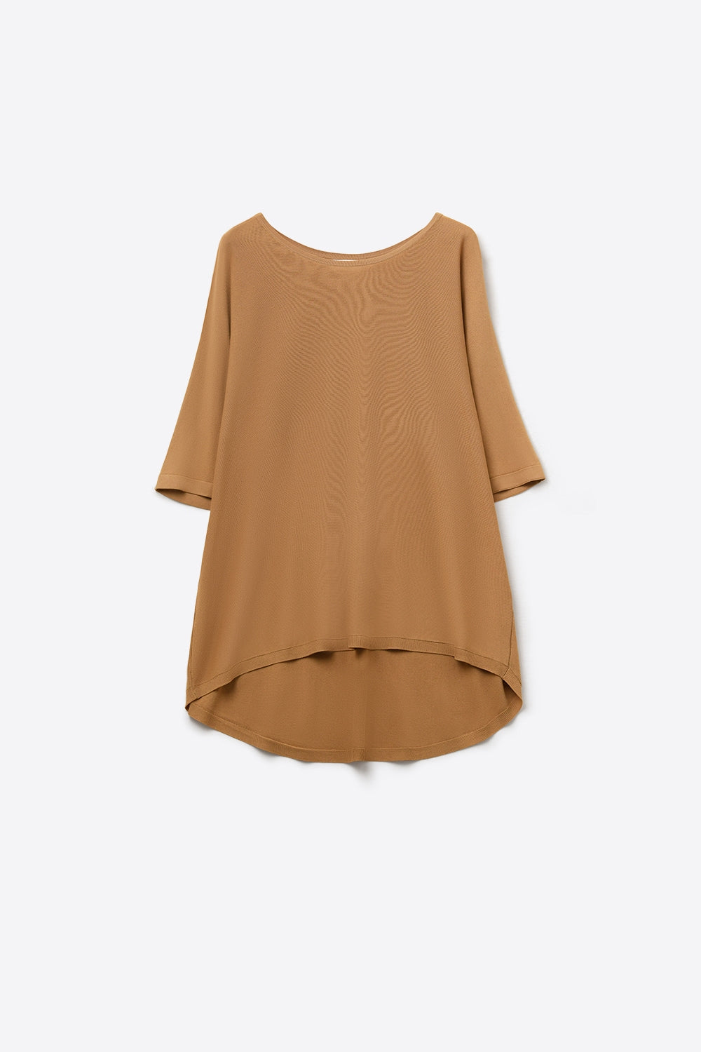 Oversized Sweater in Camel with Elbow- Length Sleeves