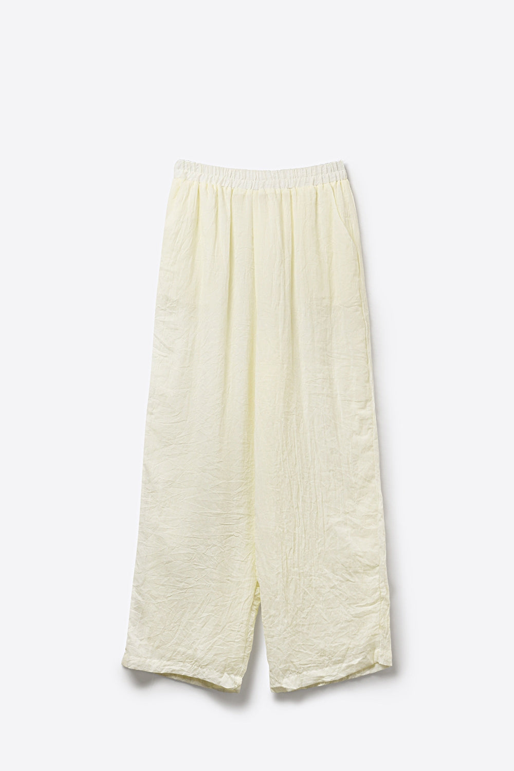 Cream Wide-Leg Pants with sheer fabric - trousers