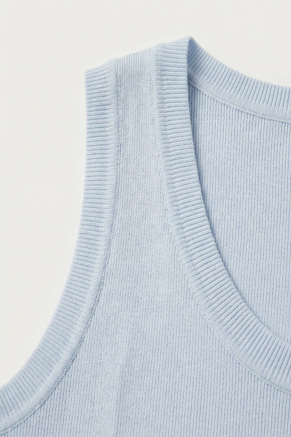 Light Blue Ribbed knitted sweater