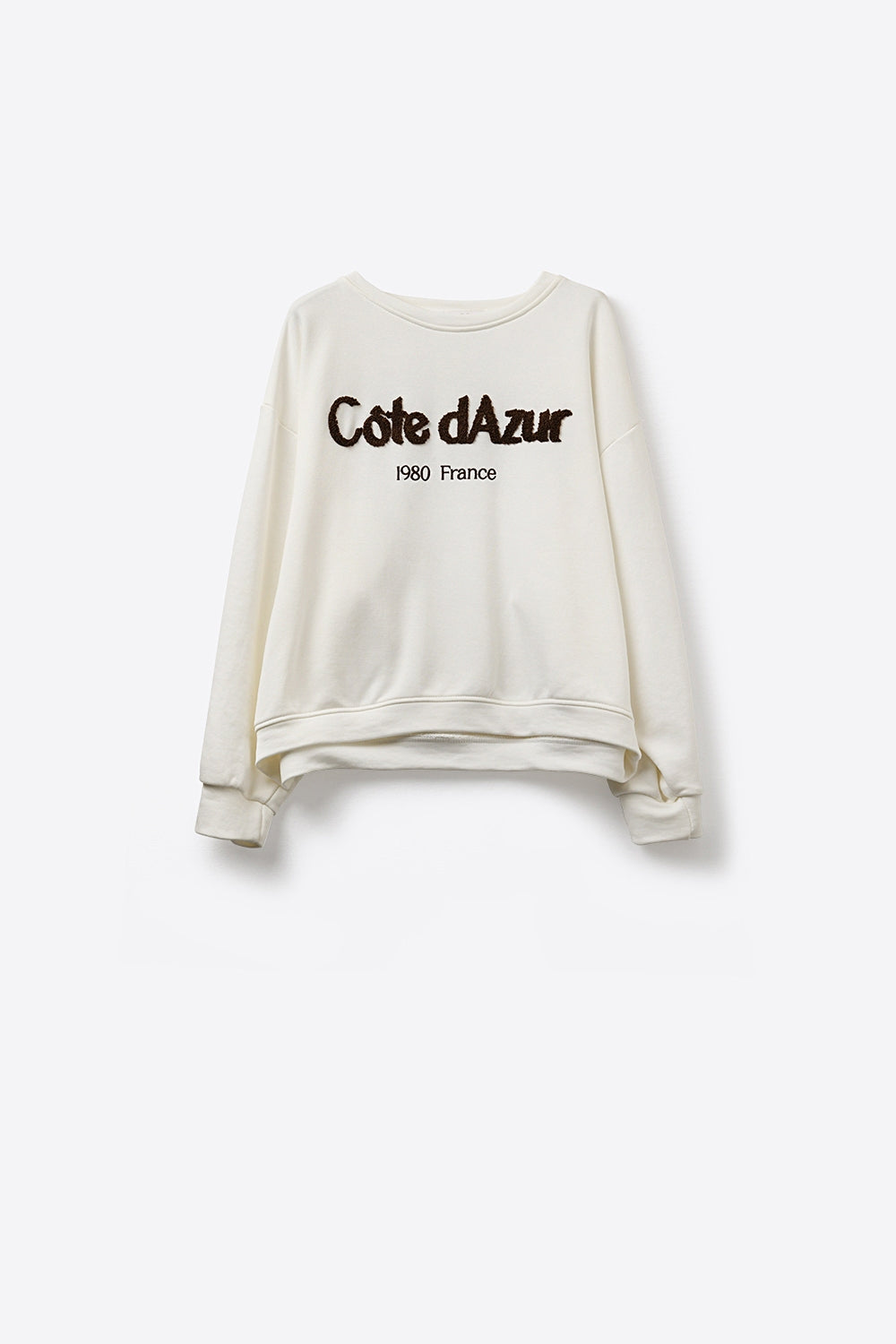 Côte d’Azur Embroidered Cream Sweatshirt