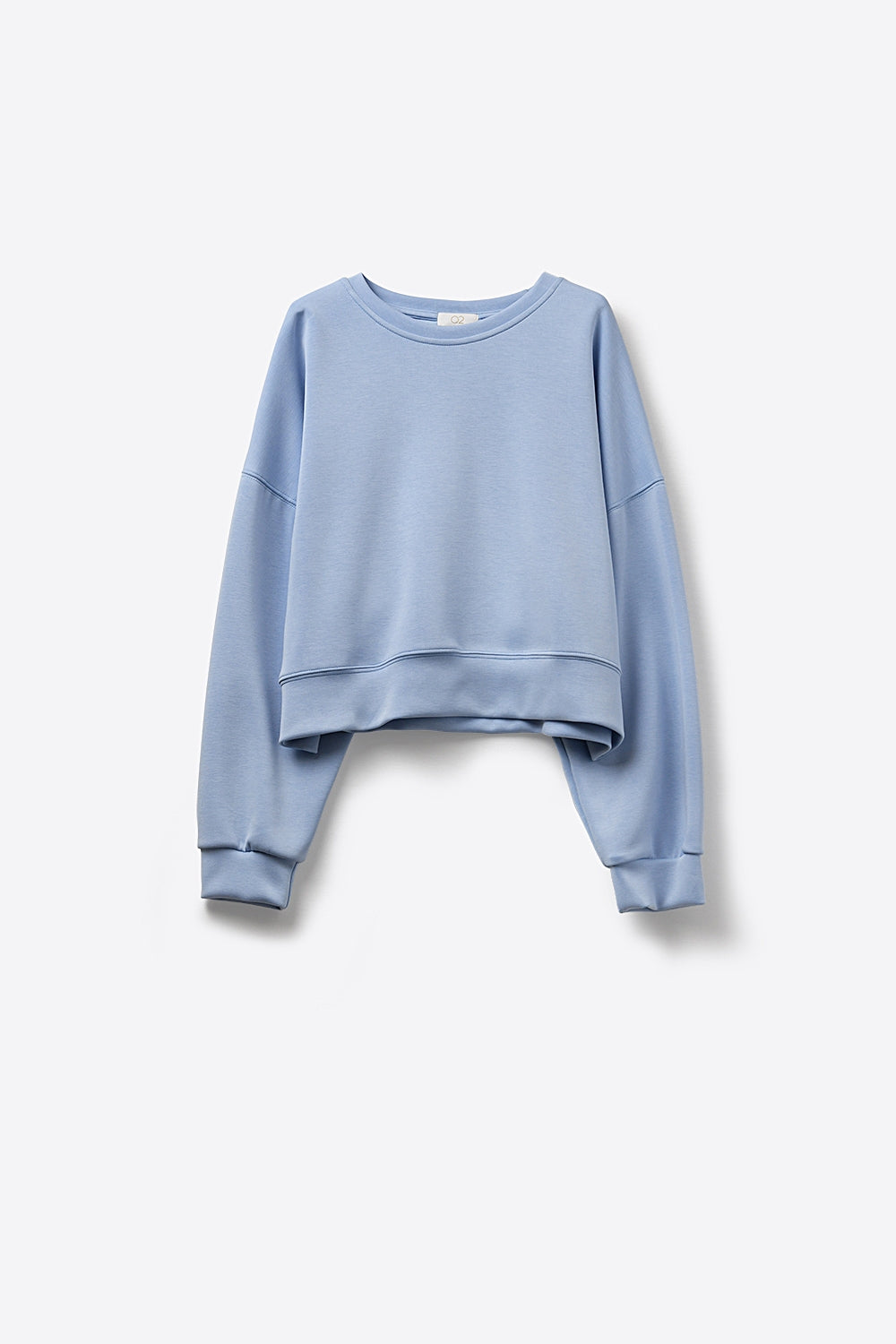 Crew Neck Dropped Shoulder Basic Sweatshirt in Blue - jumper