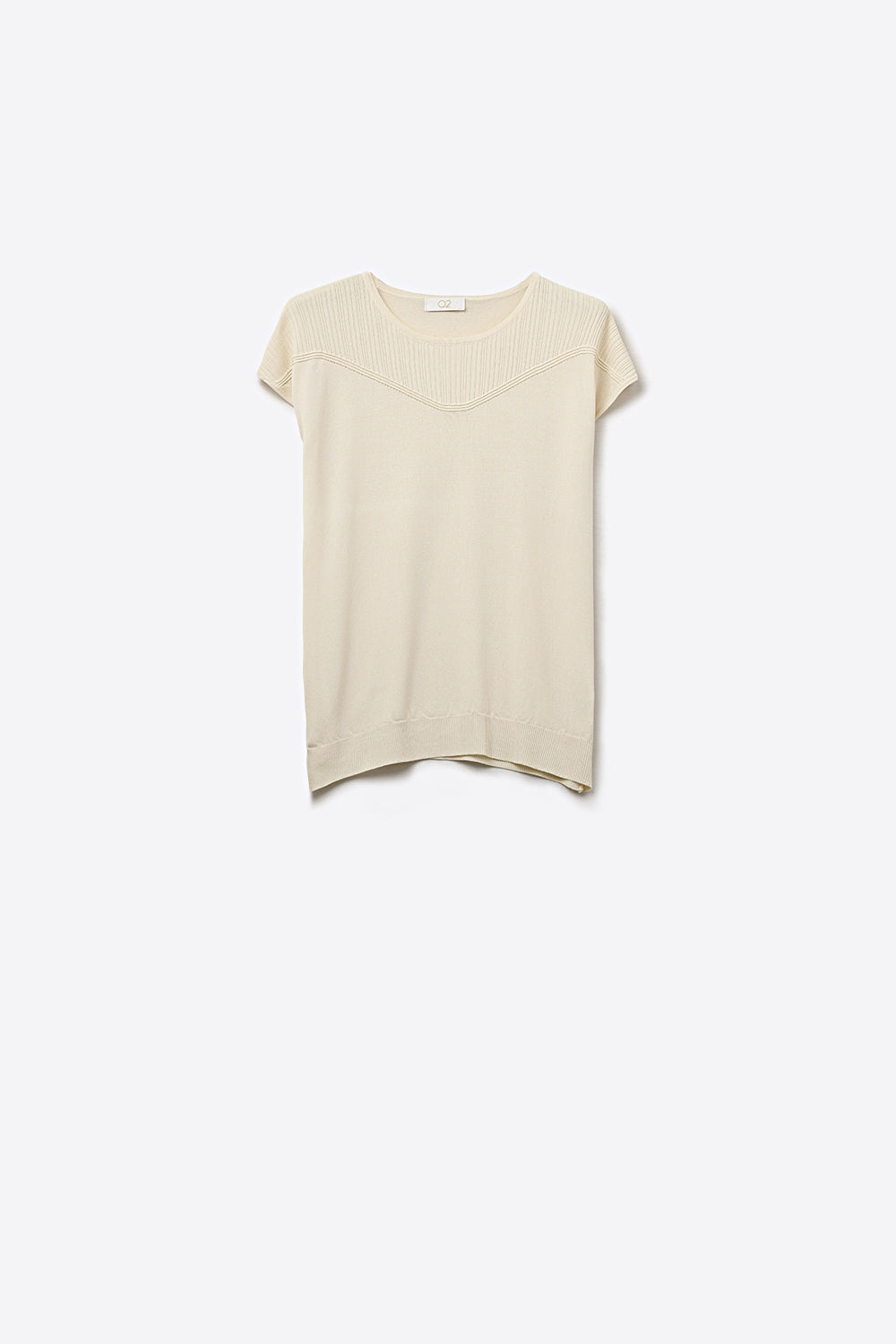 Cream Textured Knit Cap Sleeve Sweater Top