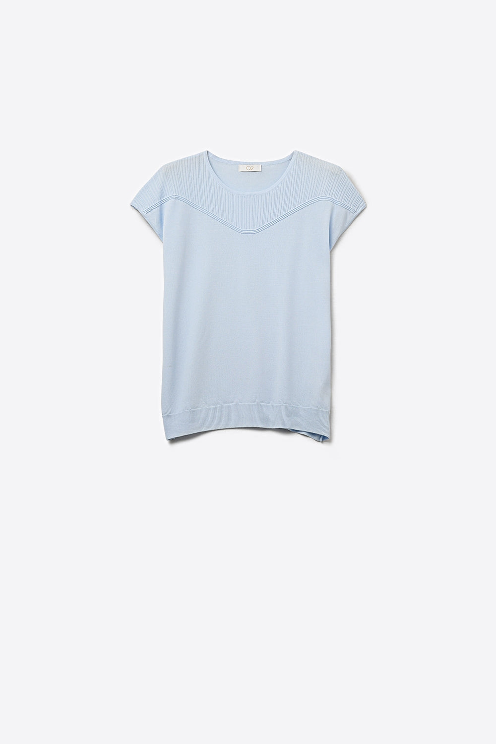 lightweight Knit Sleeveless Relaxed Fit sweater in light blue