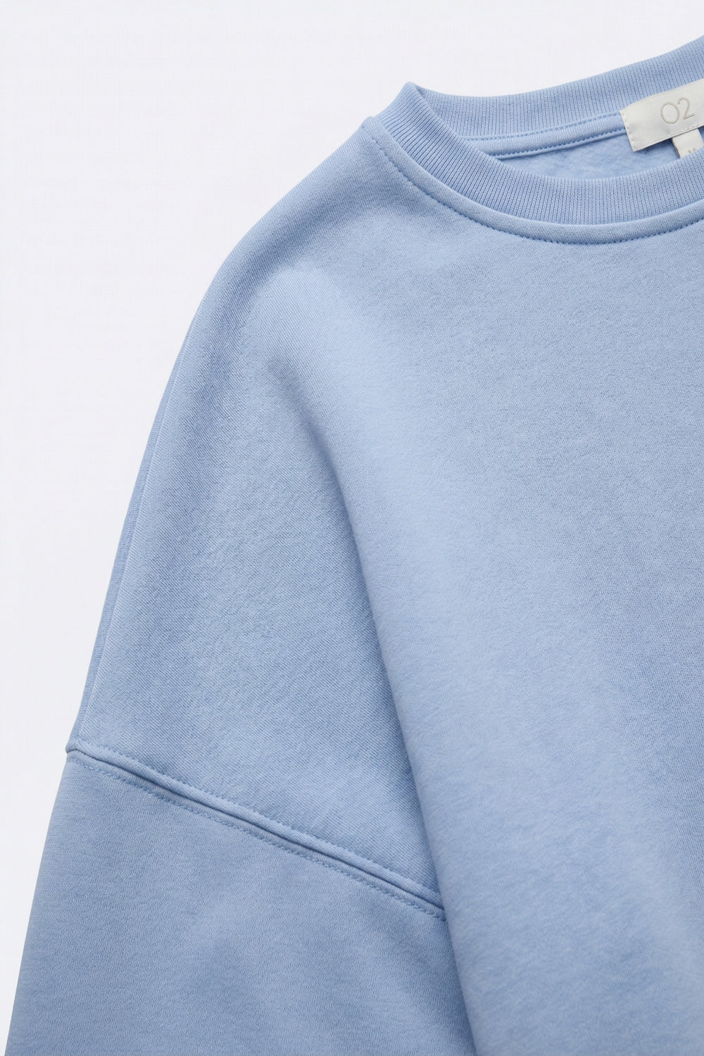 Crew Neck Dropped Shoulder Basic Sweatshirt in Blue - jumper