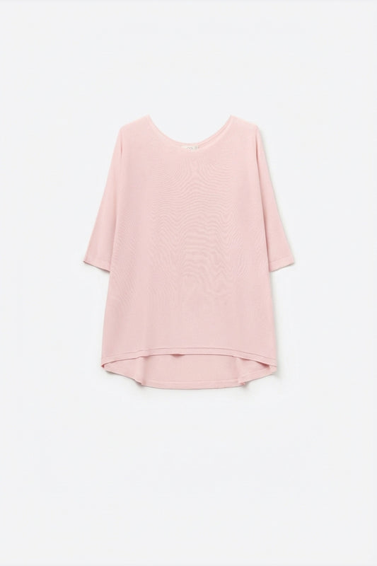 Oversized sweater in Pink with Elbow-Length Sleeves