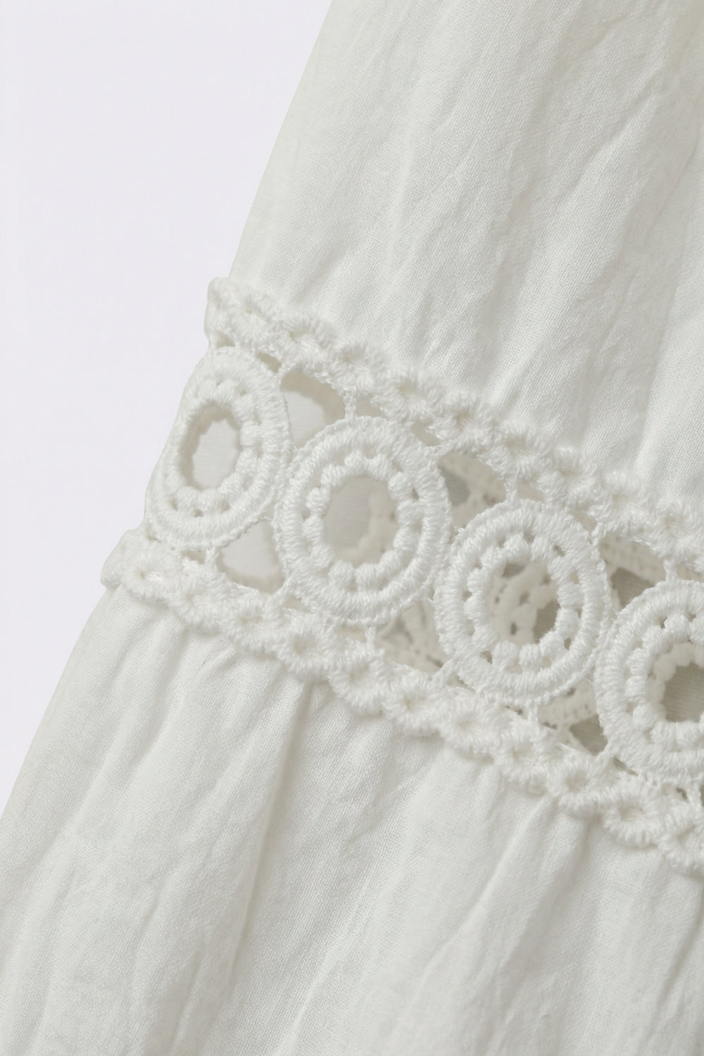 Lace chrochet Detail Button-Front Blouse in white - Shirts