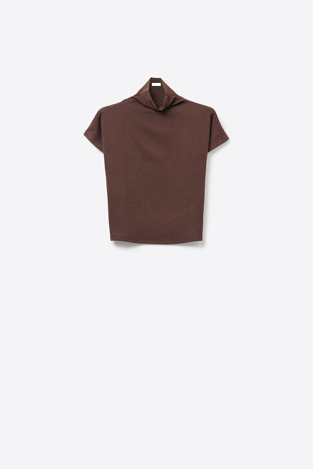 Brown elastic viscose Knit top with Short Sleeve - top