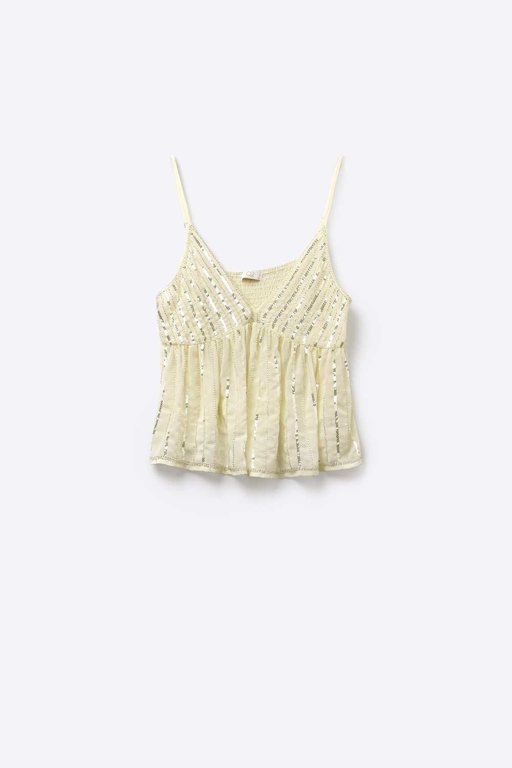 off-white Sequin Embellished V-Neck Camisole