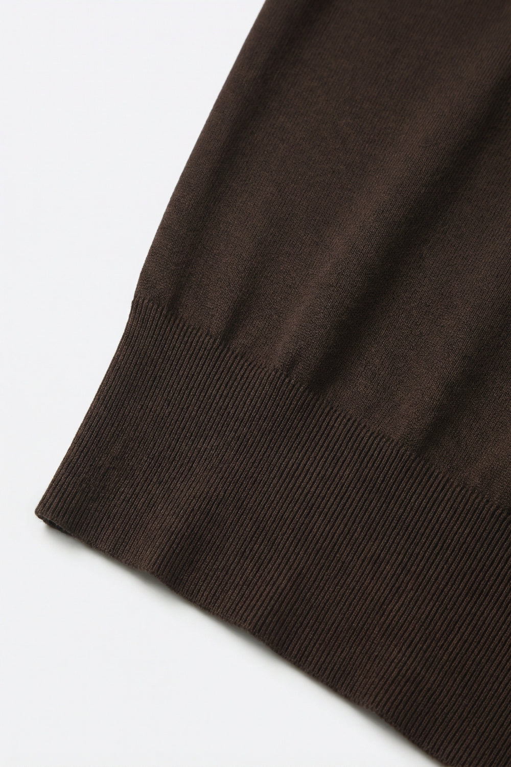 Lightweight Knit sweater with Wide Ribbed Waistband in brown - Jumpers