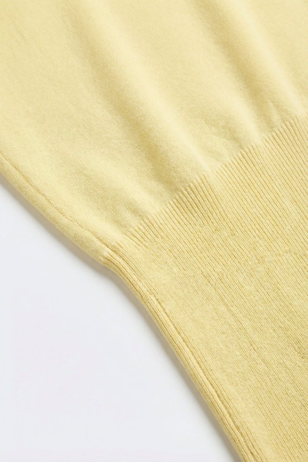 Lightweight Knit sweater with Wide Ribbed Waistband in yellow - Jumpers