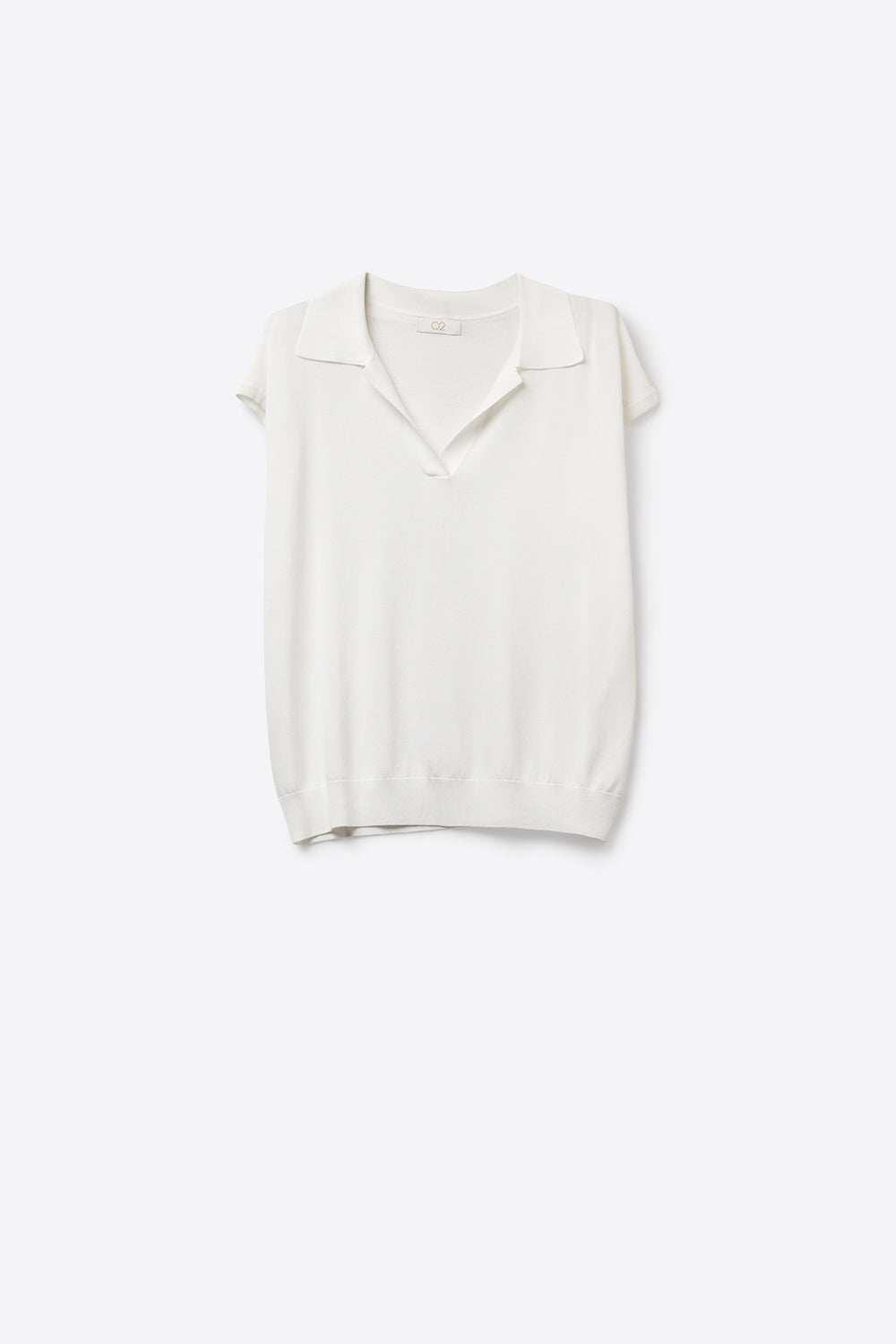 White Relaxed Fit Short Sleeve V-Neck polo - Polos
