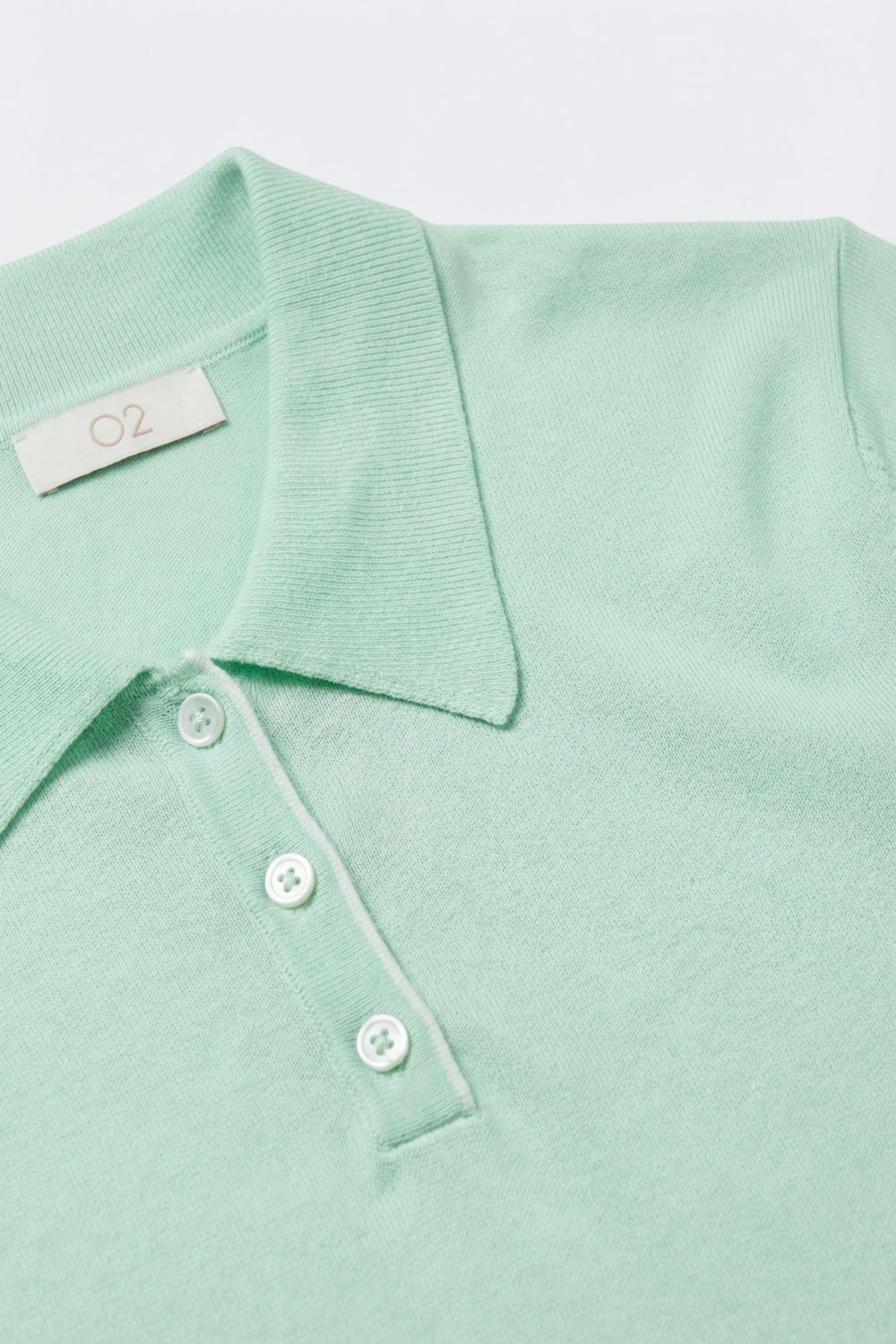 Mint Green Polo Knit Short Sleeve Sweater - Polos