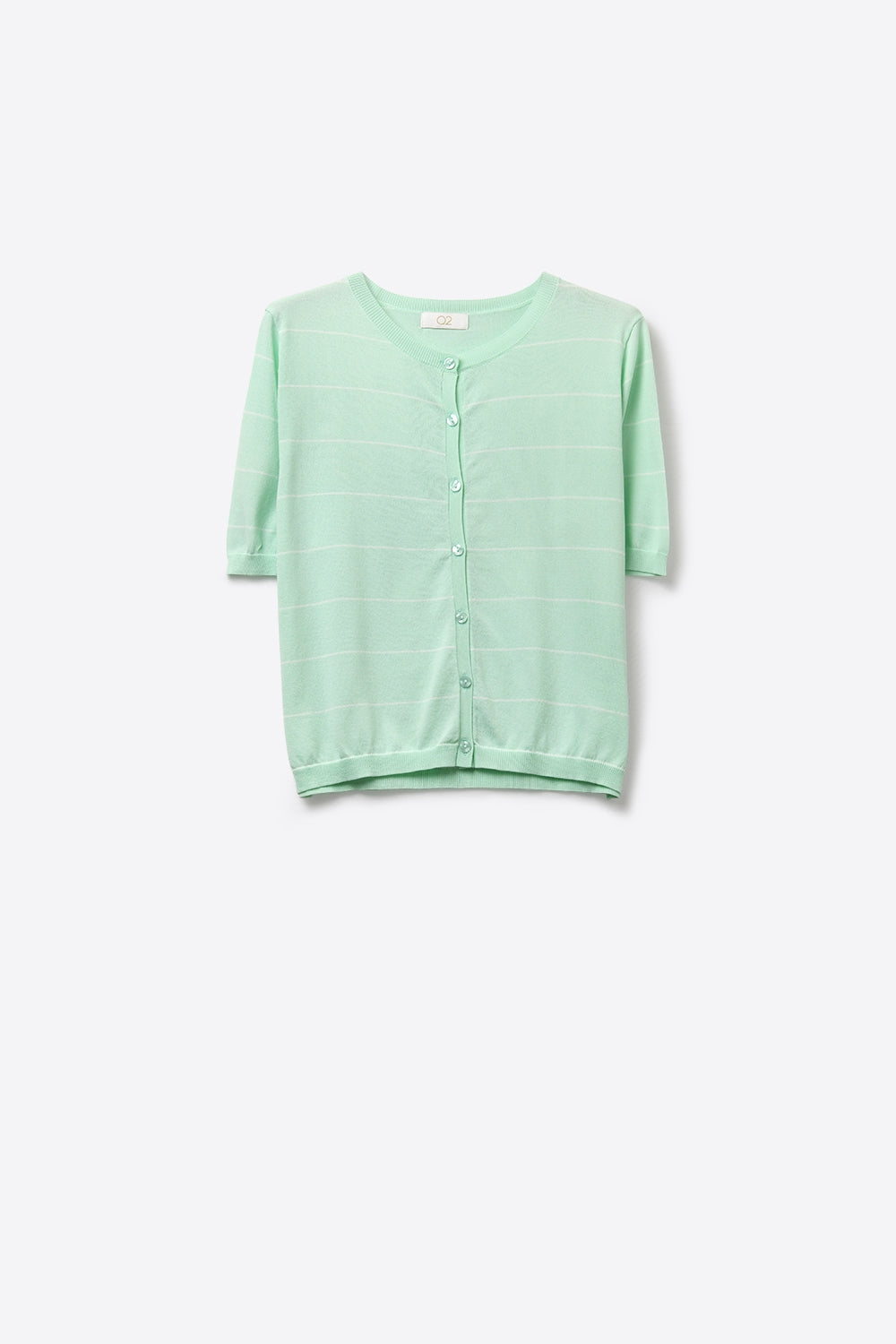 Mint Green Fine Knit Button-Up Cardigan