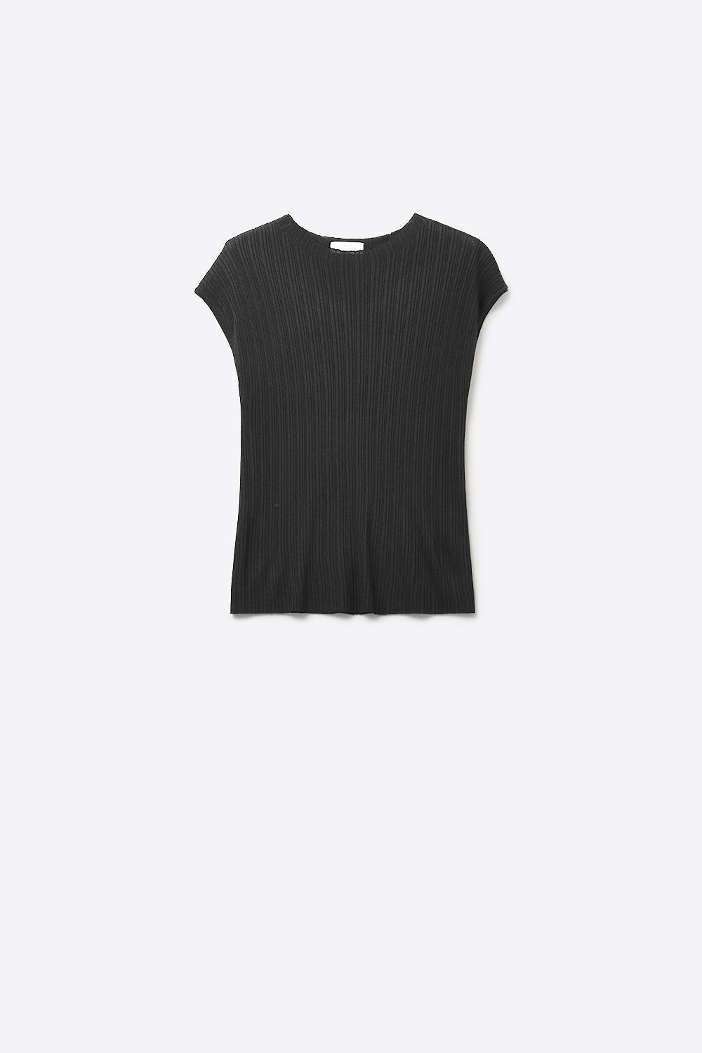 Black fine Ribbed Knit Sleeveless Top
