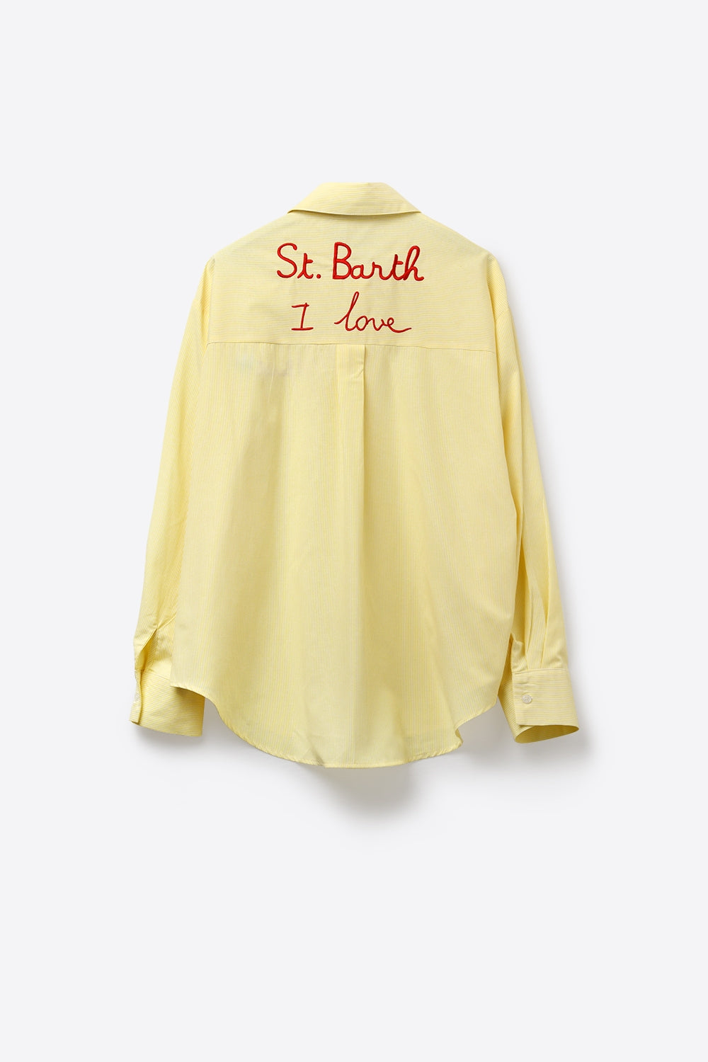 Yellow Button-Up striped Shirt with Embroidered Detail St Barth - Shirts