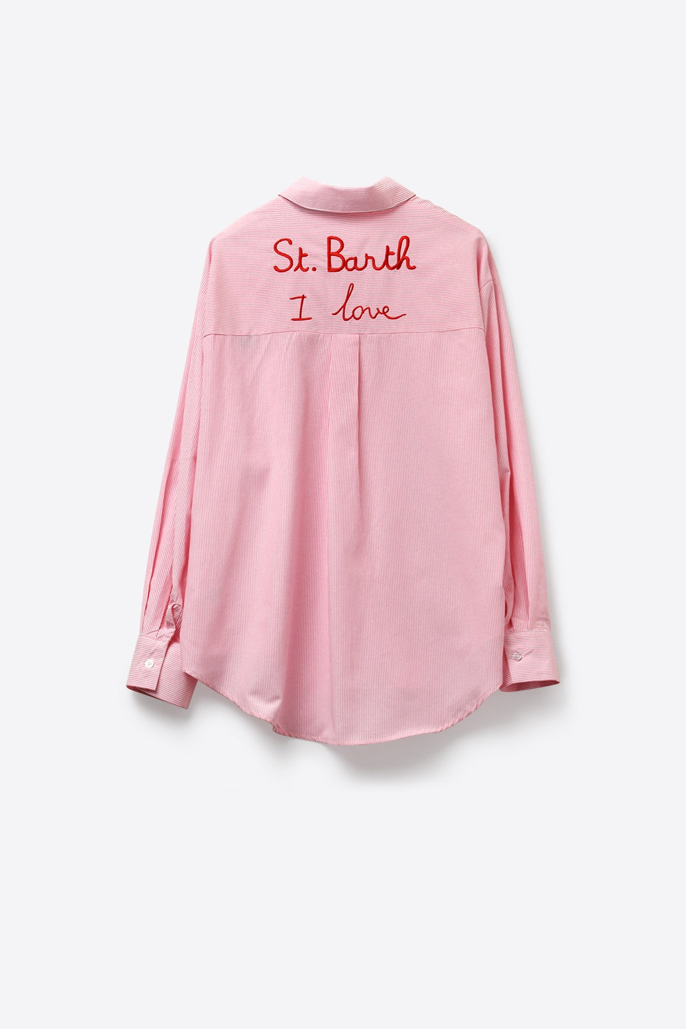 pink Button-Up striped Shirt with Embroidered Detail St Barth - Shirts