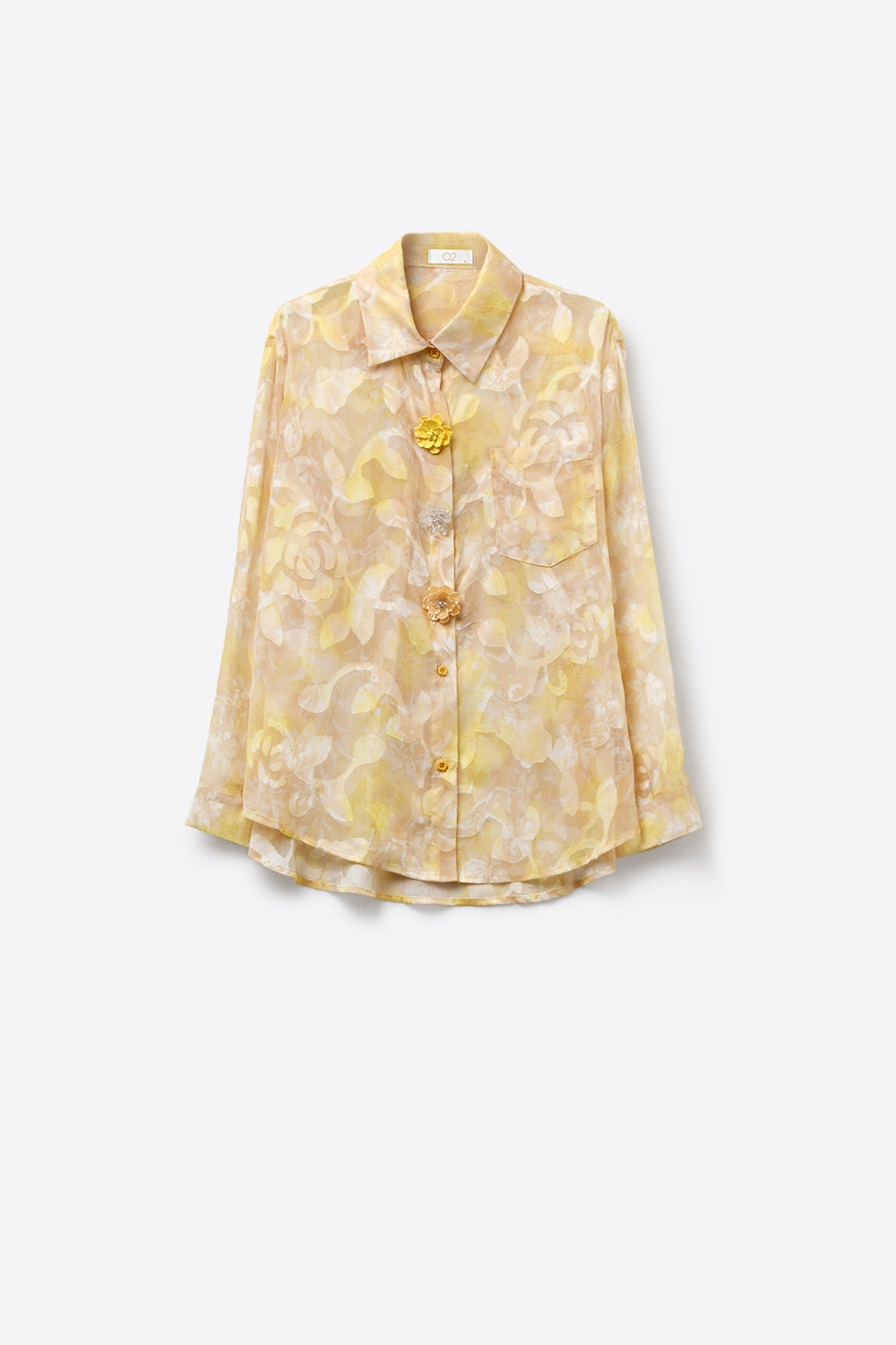 Long-Sleeve Floral Print Button-Up Shirt - Shirts