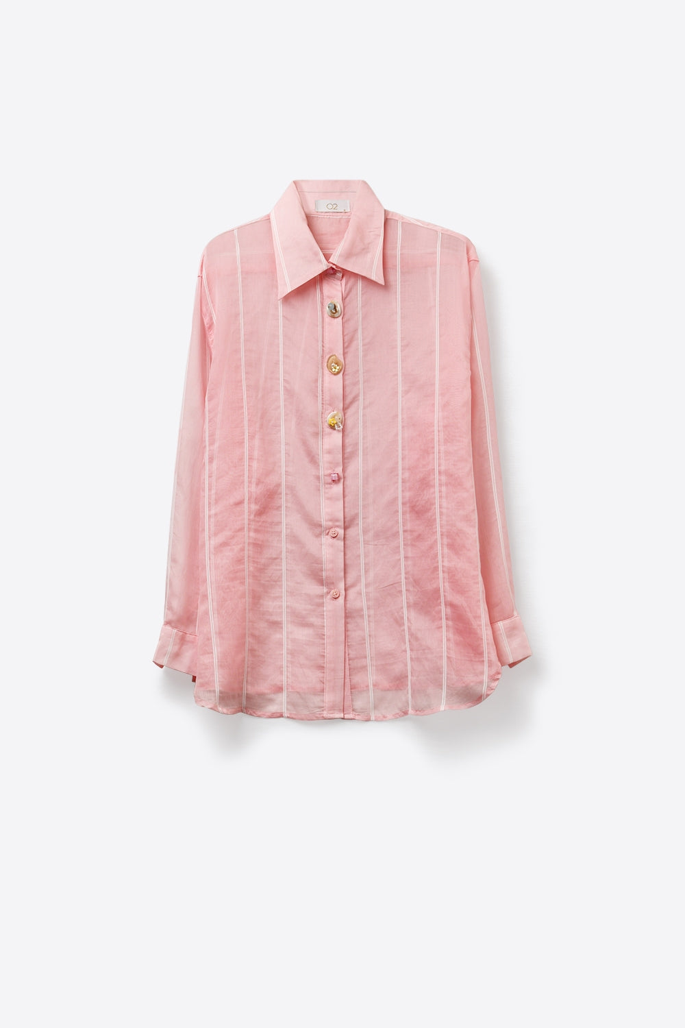 Pink Sheer shirt with Vintage Button-Up - Shirts