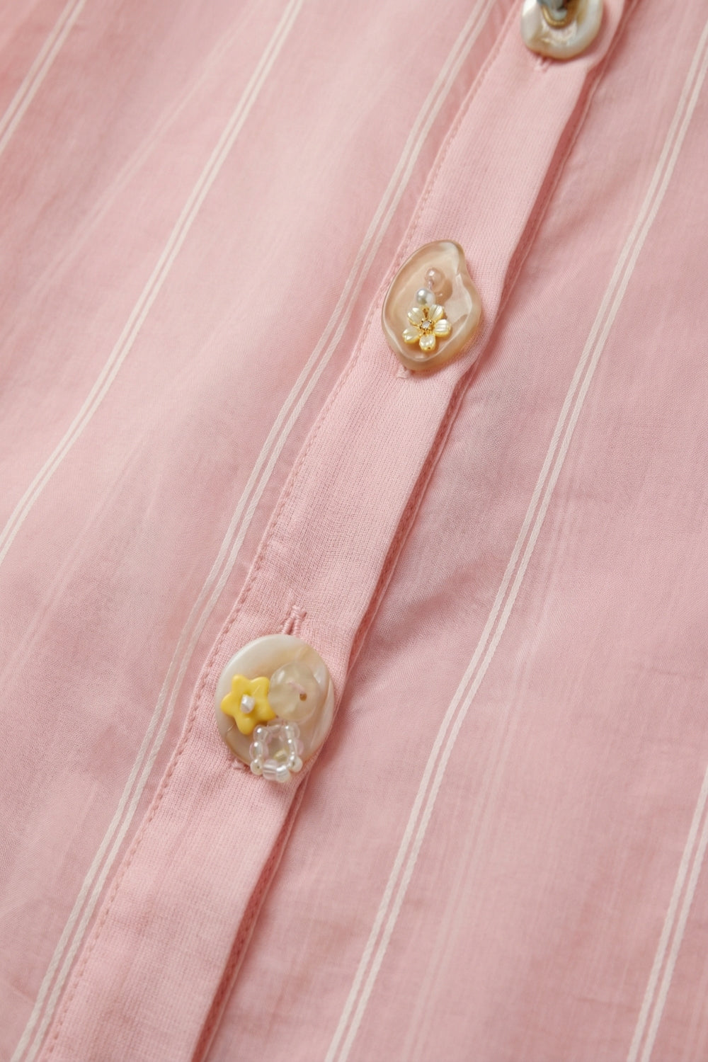 Pink Sheer shirt with Vintage Button-Up - Shirts