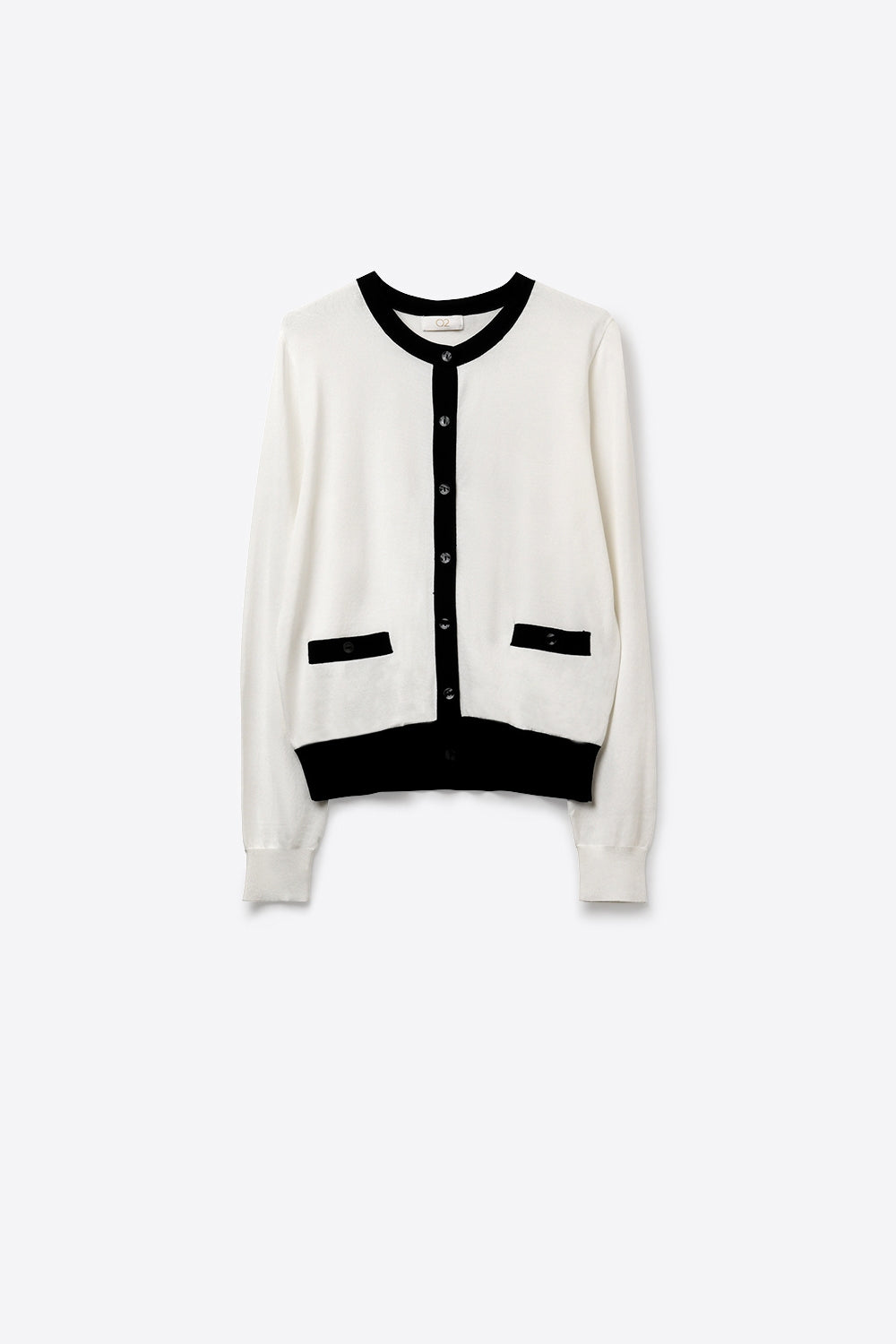 White with Black trim White Cardigan with Black Trim Detail
