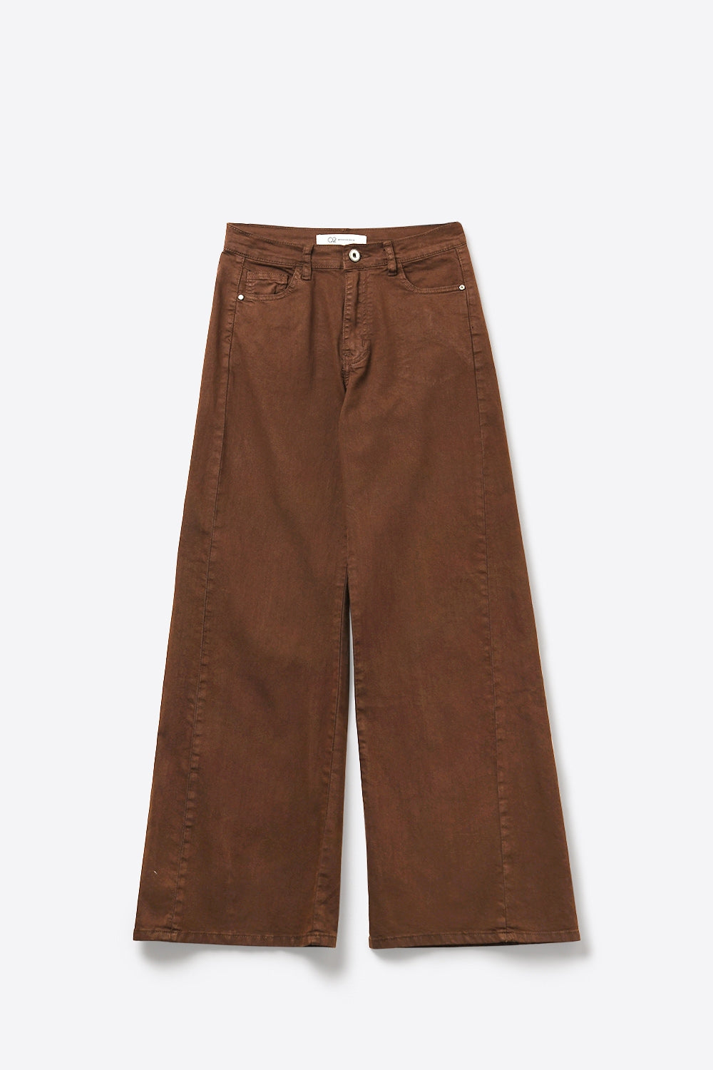 Brown Wide-Leg Pants with lightweight Twill - Coloured Jeans