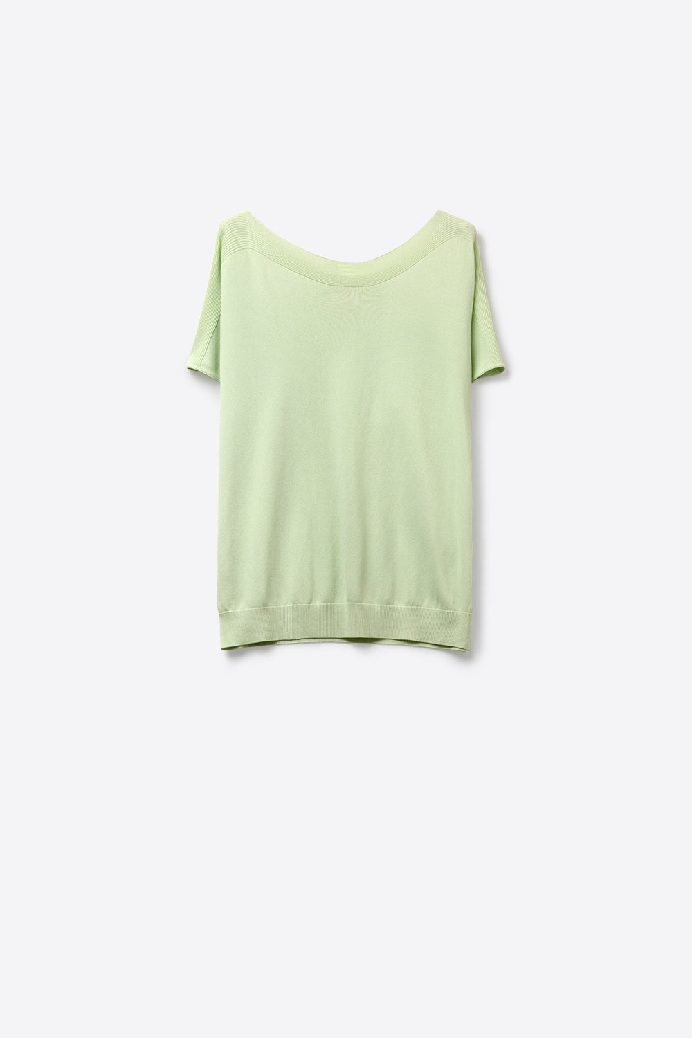 Light Green Soft Knit Relaxed Fit Short Sleeve Top
