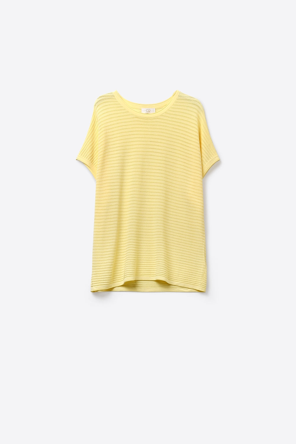 Yellow Lightweight Ribbed Knit Relaxed Fit Top