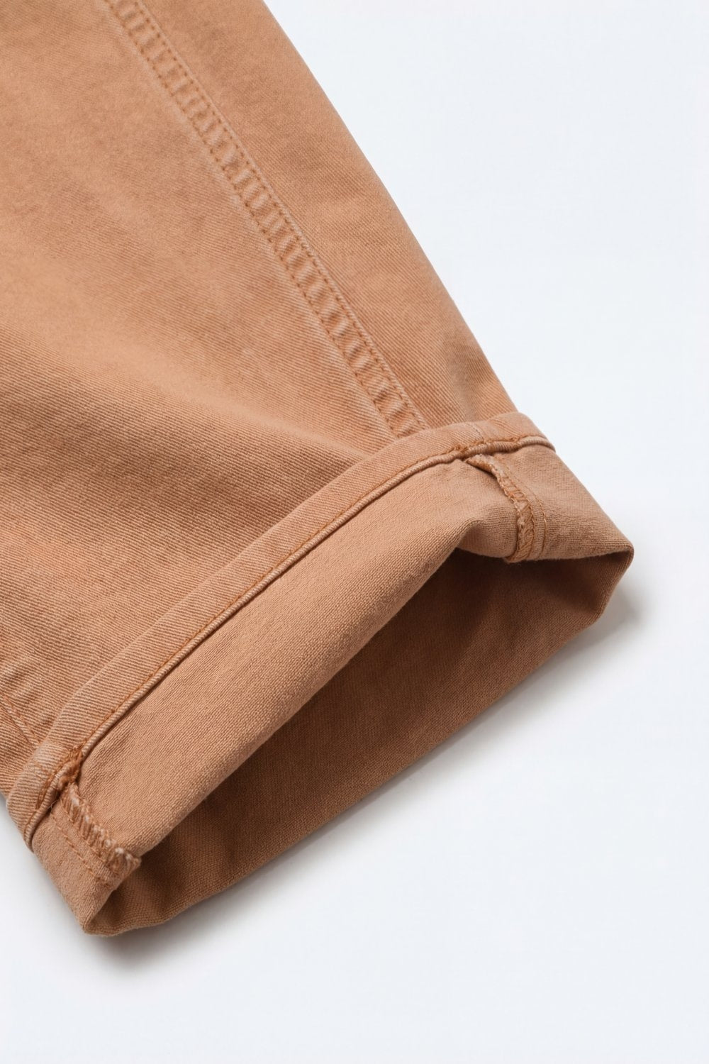 Orange Wide-Leg Barrel style Pants with Rolled Hems - trousers
