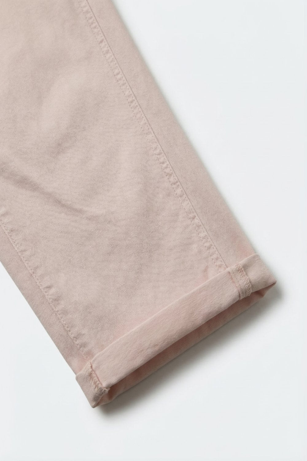 Light Pink Wide-Leg Barrel style Pants with Rolled Hems - Coloured Jeans