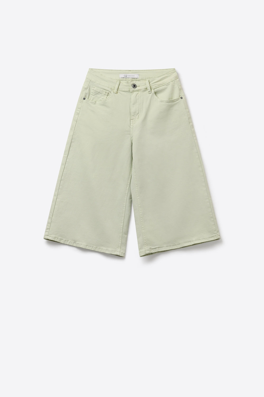 Stretch-denim Bermuda shorts in Mint Green - trousers