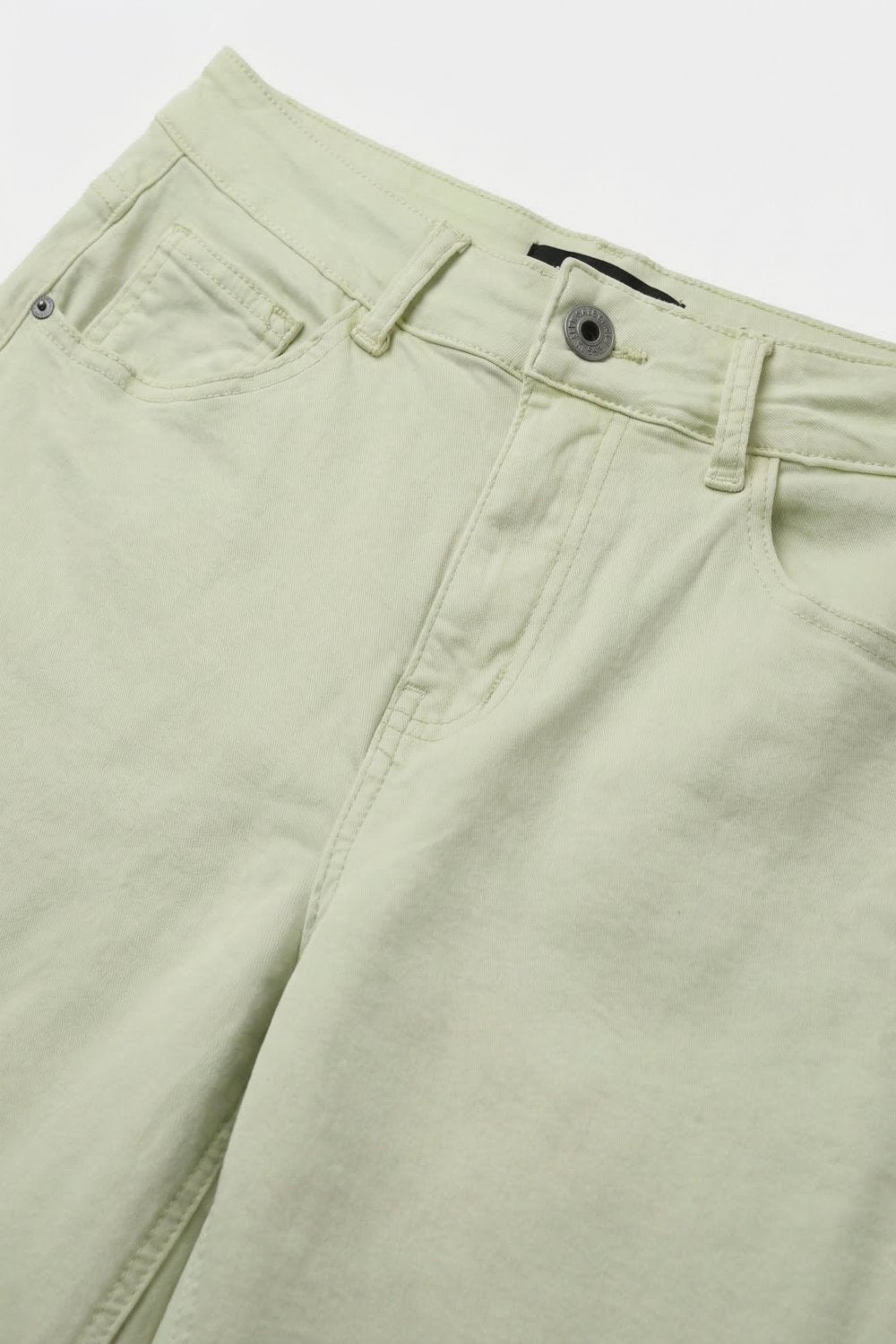 Stretch-denim Bermuda shorts in Mint Green - trousers
