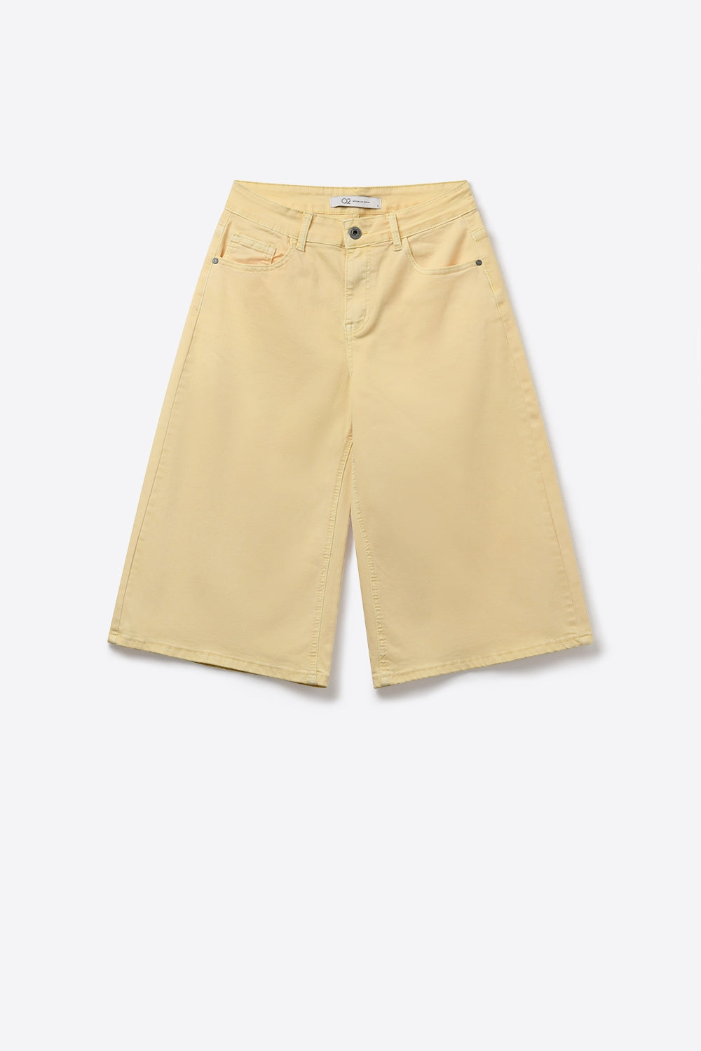 Stretch-denim Bermuda shorts in Butter Yellow - trousers
