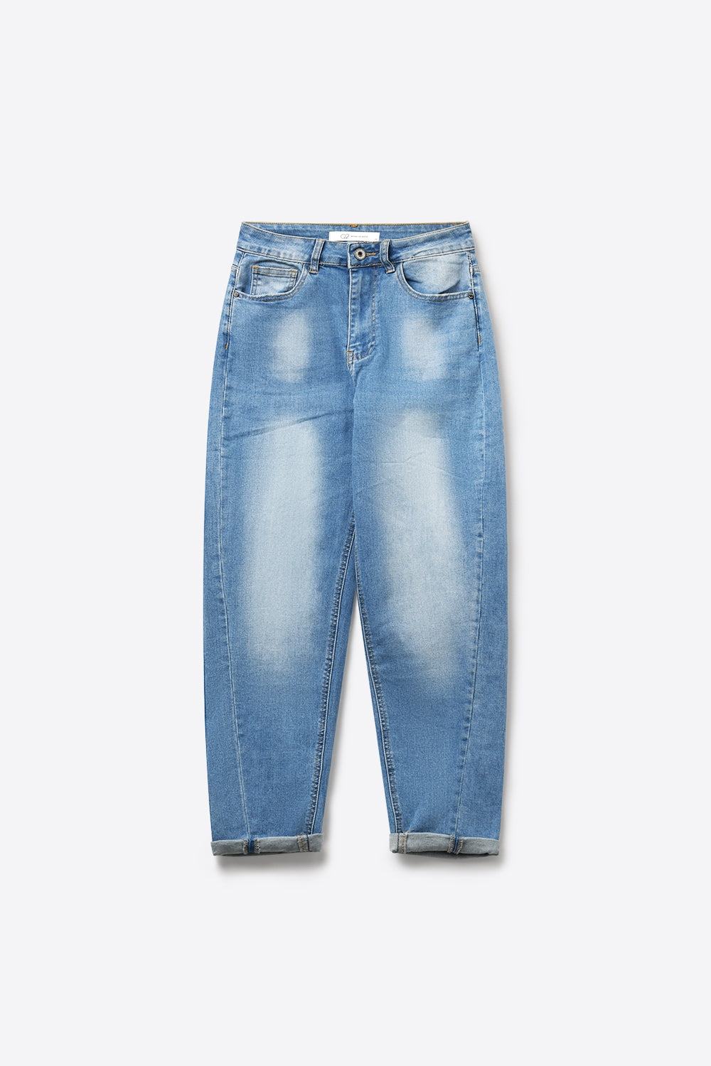Light Blue Denim mom style Fit Jeans in ankle Length - Denim