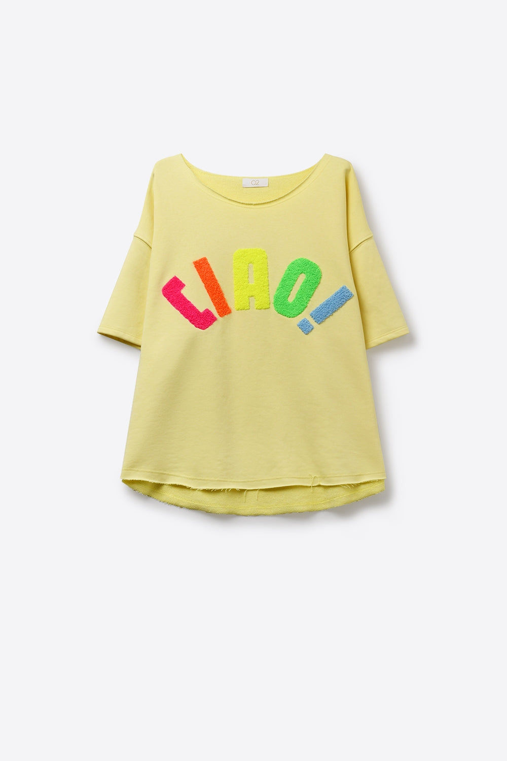 Yellow Relaxed Fit Graphic sweat with Colorful Text - top