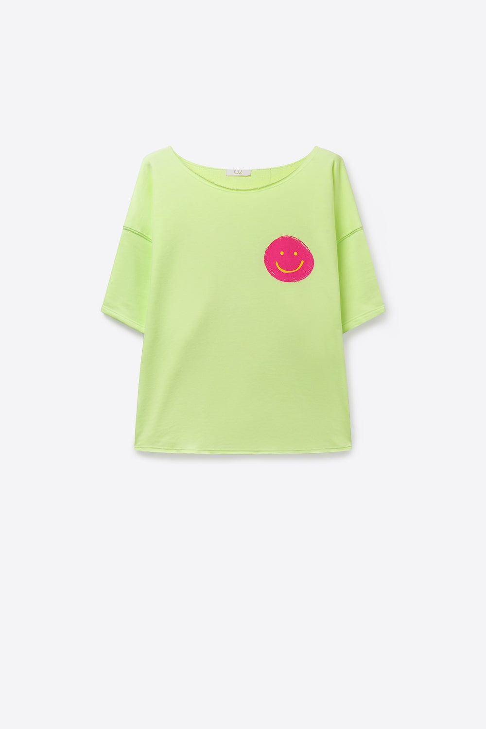 Light Green Relaxed Fit Smile Graphic sweatshirt - top