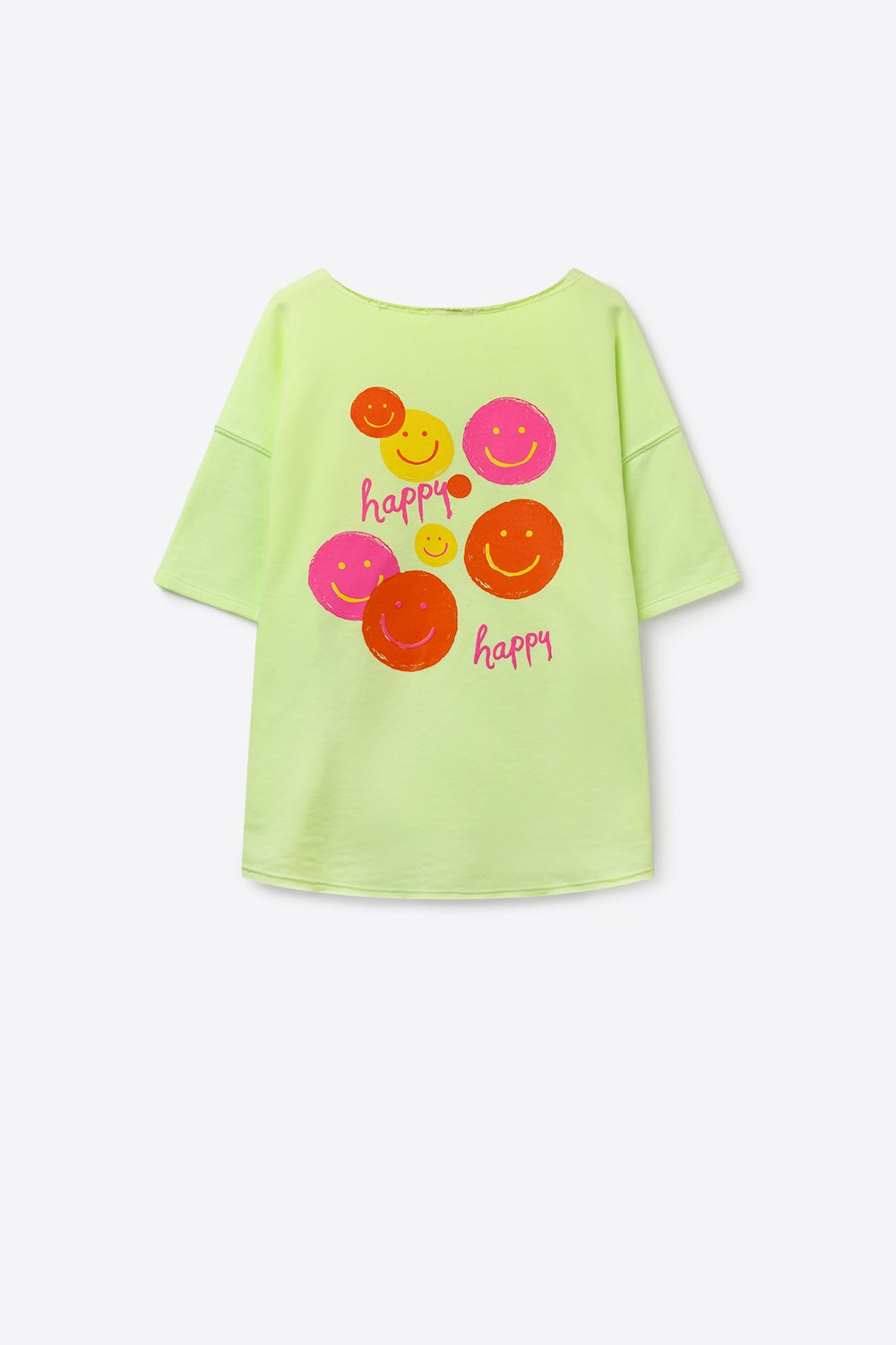 Light Green Relaxed Fit Smile Graphic sweatshirt - top