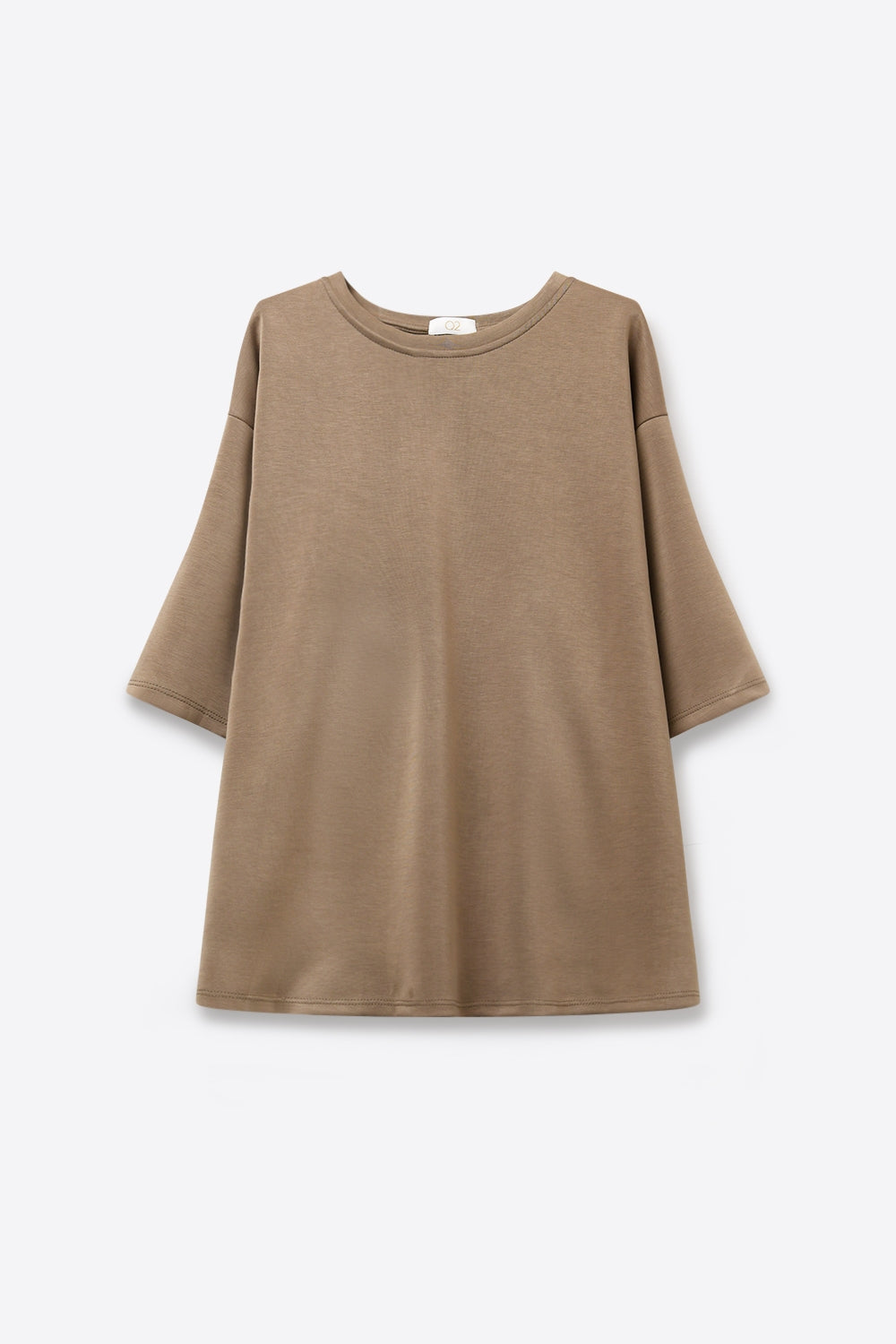 Relaxed Fit Basic Crewneck sweatshirt in camel -