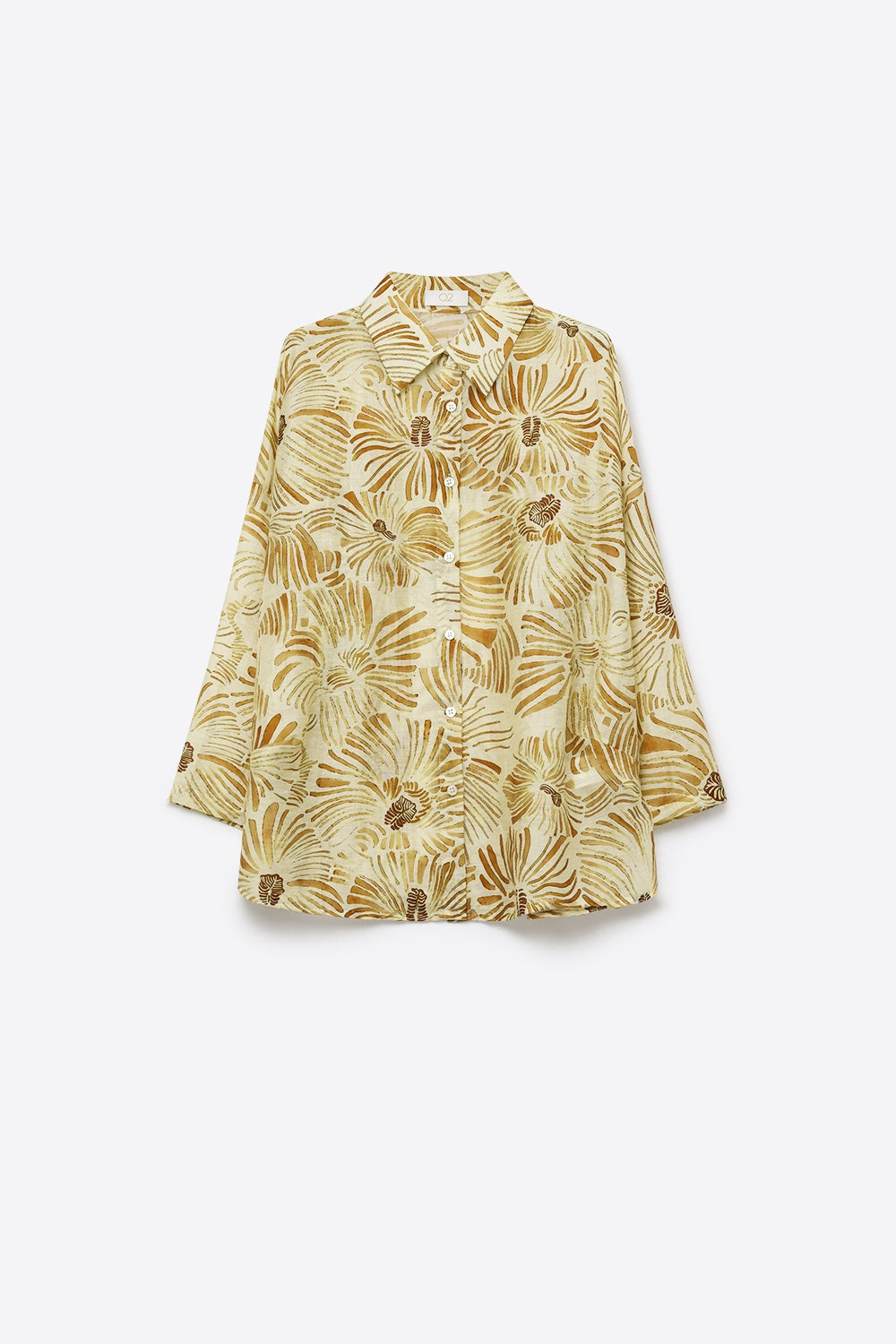 Floral Button-Up Relaxed Fit Shirt in yellow - Shirts