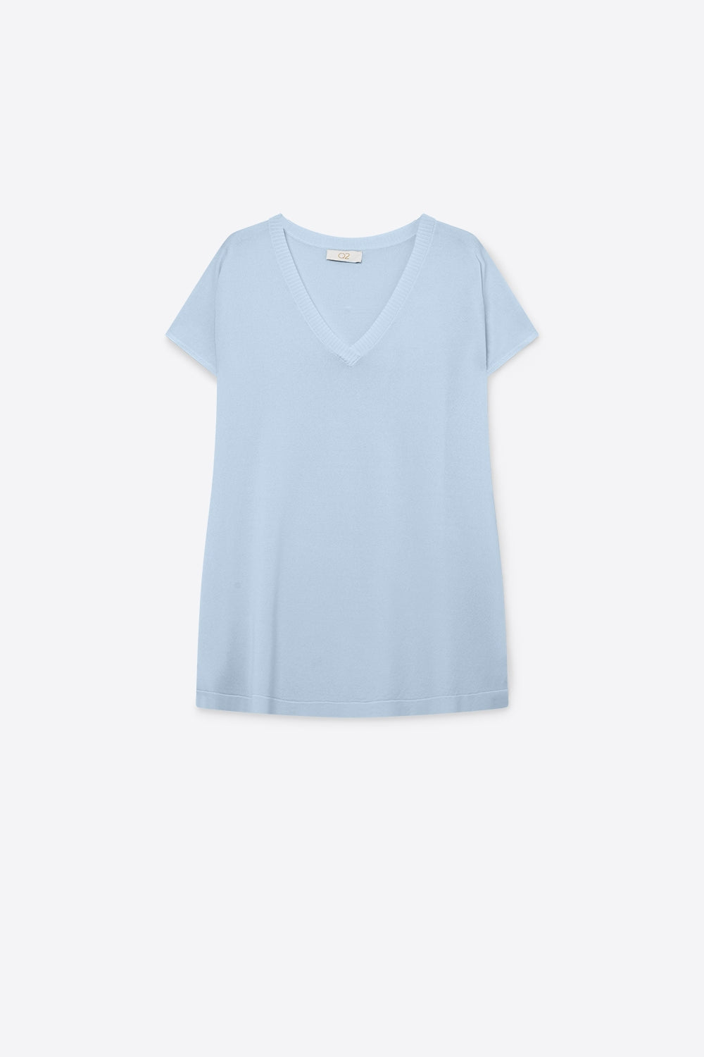 Light Blue V-Neck Relaxed Fit Knitted sweater