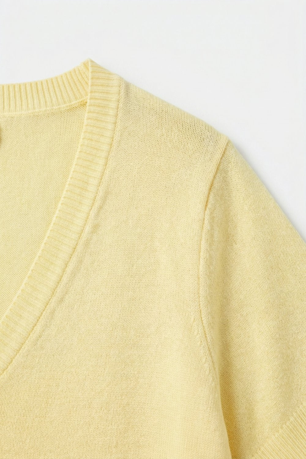 Yellow V-Neck Relaxed Fit Lightweight sweater