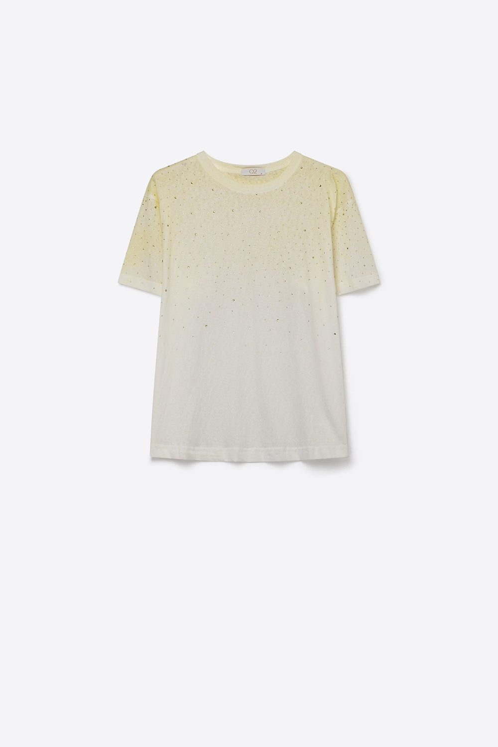 Yellow Gradient Speckled Short Sleeve Tee - top